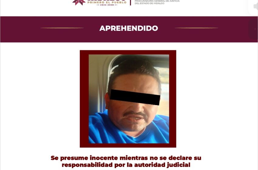  Aprehendido en Actopan probable responsable de homicidio doloso calificado y homicidio doloso calificado en grado de tentativa